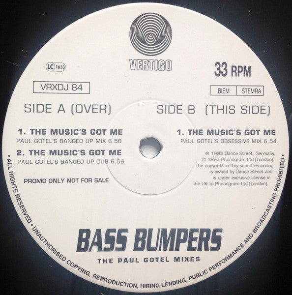 Bass Bumpers : The Music's Got Me (2x12", Promo)