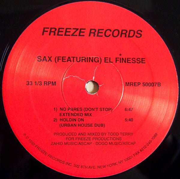 Sax Featuring El Finesse : The EP (12", EP)
