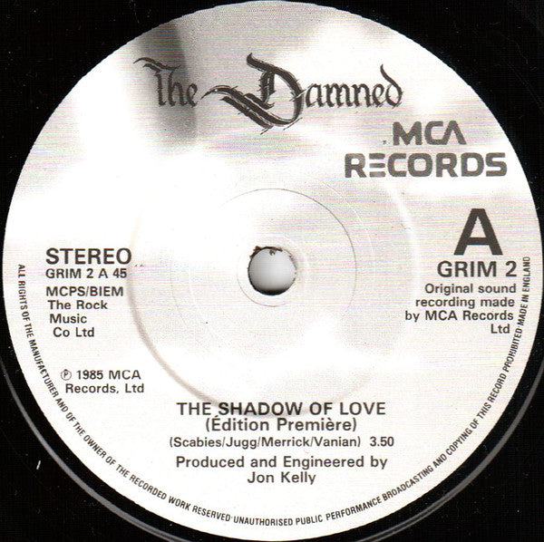 The Damned : The Shadow Of Love (Edition Première) (7", Single, Gat)