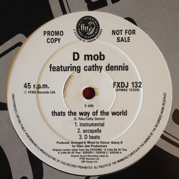 D Mob Featuring Cathy Dennis : Thats The Way Of The World (12", Promo)
