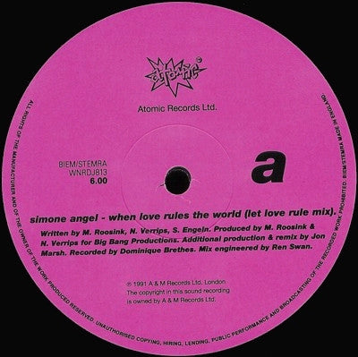 Simone Angel : When Love Rules The World (The Jon Marsh Sessions) (12")