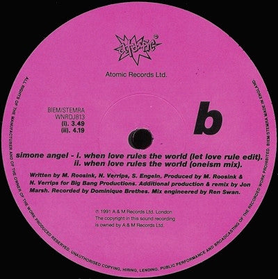 Simone Angel : When Love Rules The World (The Jon Marsh Sessions) (12")
