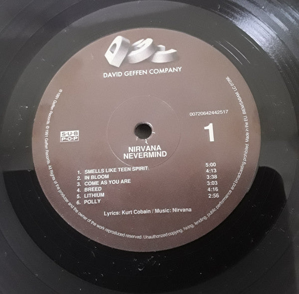 Nirvana : Nevermind (LP, Album, RE, RM, Pal)