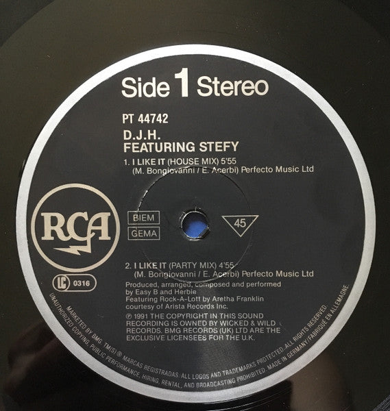 DJ H. Feat. Stefy : I Like It (12")