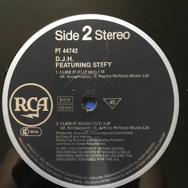 DJ H. Feat. Stefy : I Like It (12")