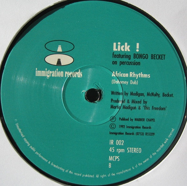Lick! : African Rhythms (12")