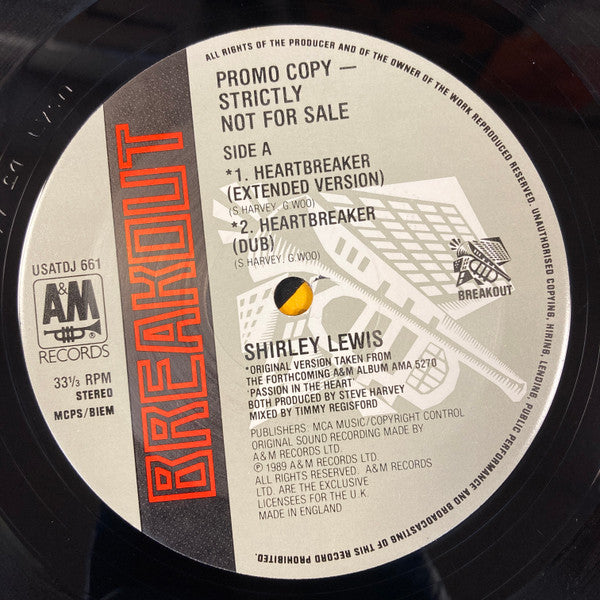 Shirley Lewis : Heartbreaker (Extended Version) (12", Promo)