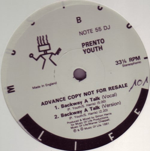 Prento Youth : No Cocaine (12", Promo)