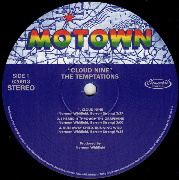 The Temptations : Cloud Nine (LP, Album, Ltd, RE, 140)
