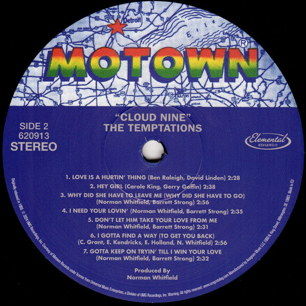 The Temptations : Cloud Nine (LP, Album, Ltd, RE, 140)