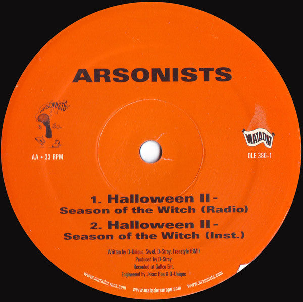 The Arsonists : Backdraft / Halloween II - Season Of The Witch (12")