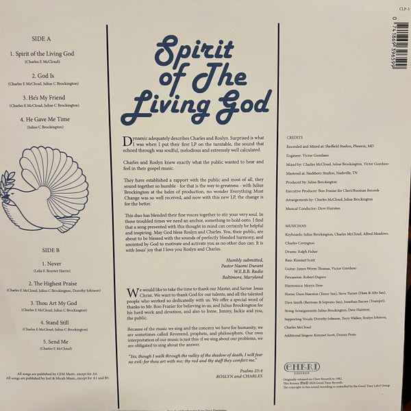Roslyn & Charles : Spirit Of The Living God (LP, Album, RSD, RE, Yel)