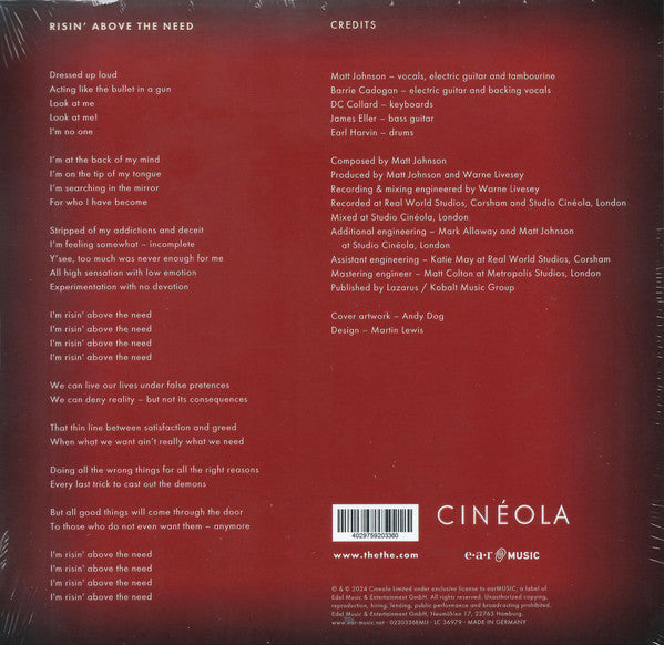 The The : Risin' Above The Need / Where Do We Go When We Die? (7", Single, Ltd)