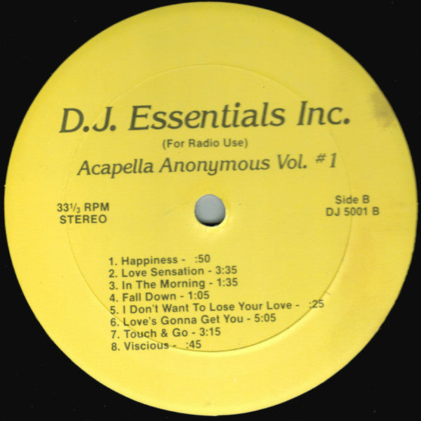 Various : Acapella Anonymous Vol. #1 (LP, Comp, Unofficial)