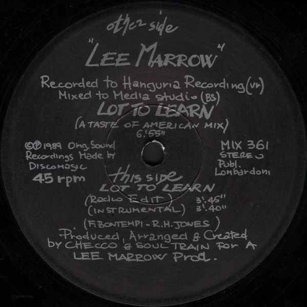 Lee Marrow : Lot To Learn (12")
