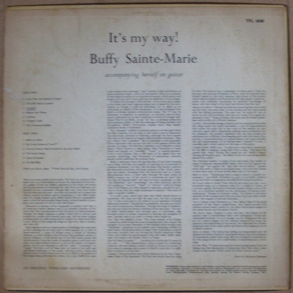 Buffy Sainte-Marie : It's My Way! (LP, Album, Mono)