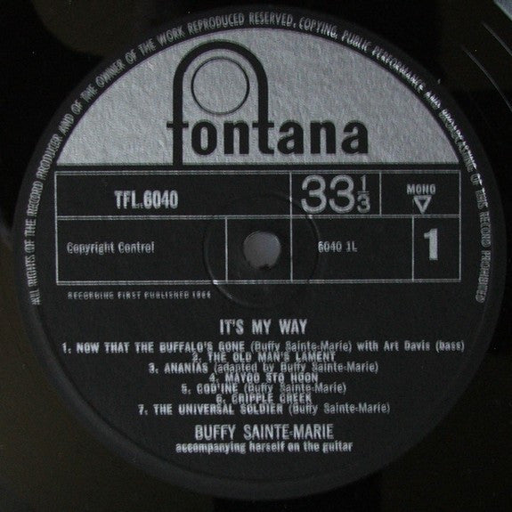 Buffy Sainte-Marie : It's My Way! (LP, Album, Mono)