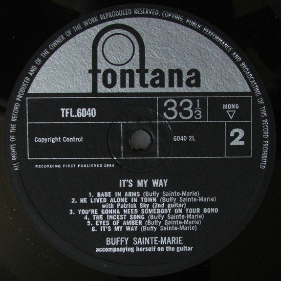 Buffy Sainte-Marie : It's My Way! (LP, Album, Mono)