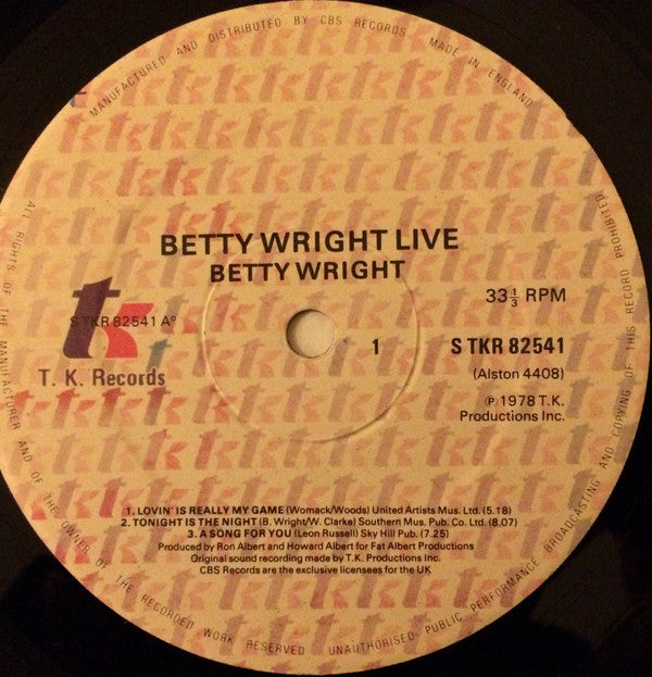 Betty Wright : Betty Wright Live (LP, Album)