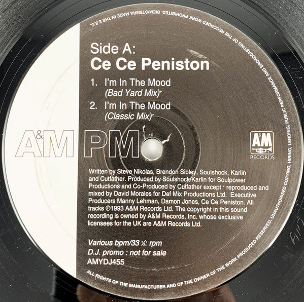 Ce Ce Peniston : I'm In The Mood (Steve 'Silk' Hurley & David Morales Remixes) (2x12", Promo)
