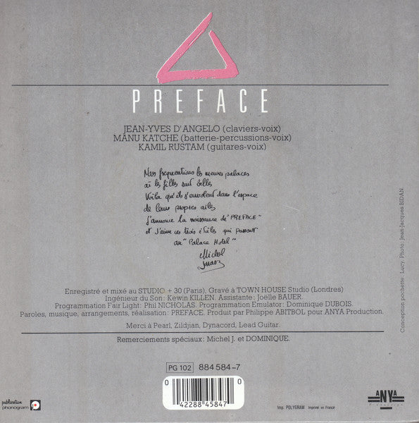 Preface : Palace Hôtel (7")