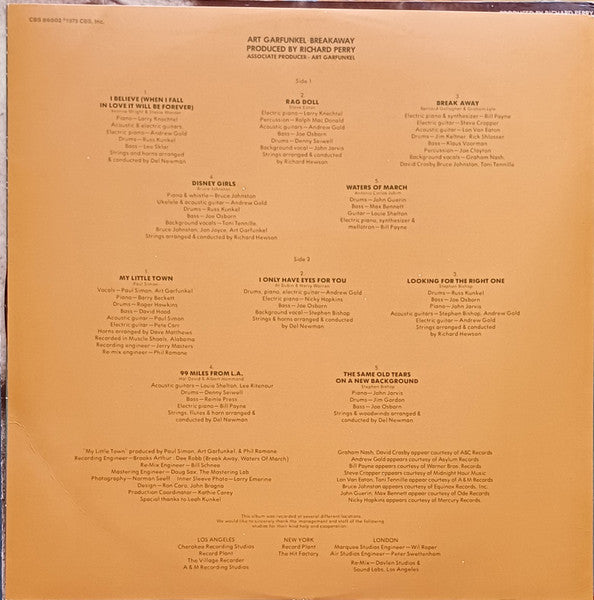 Art Garfunkel : Breakaway (LP, Album)