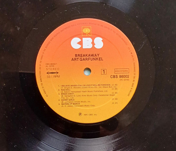 Art Garfunkel : Breakaway (LP, Album)