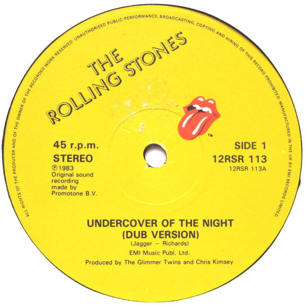 The Rolling Stones : Undercover Of The Night (Extended Cheeky Mix) (12")