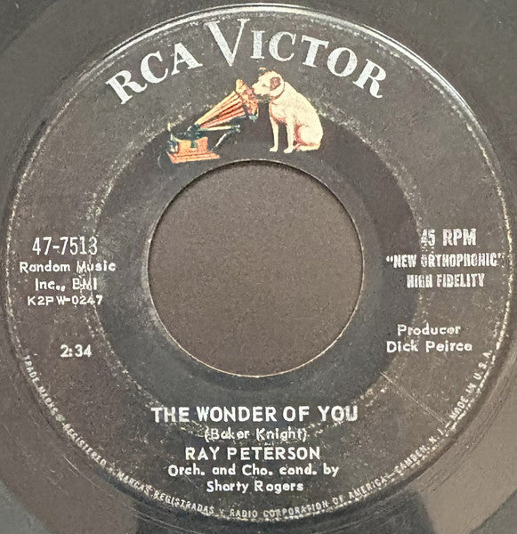 Ray Peterson : The Wonder Of You / I'm Gone (7", Single, Roc)