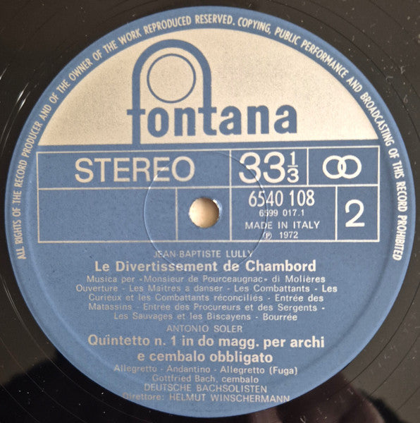 Telemann*, de Fesch*, Lully*, Soler* : La Musica Nel Mondo (Dal '400 Al '900) Vol. 11 (LP, Comp)