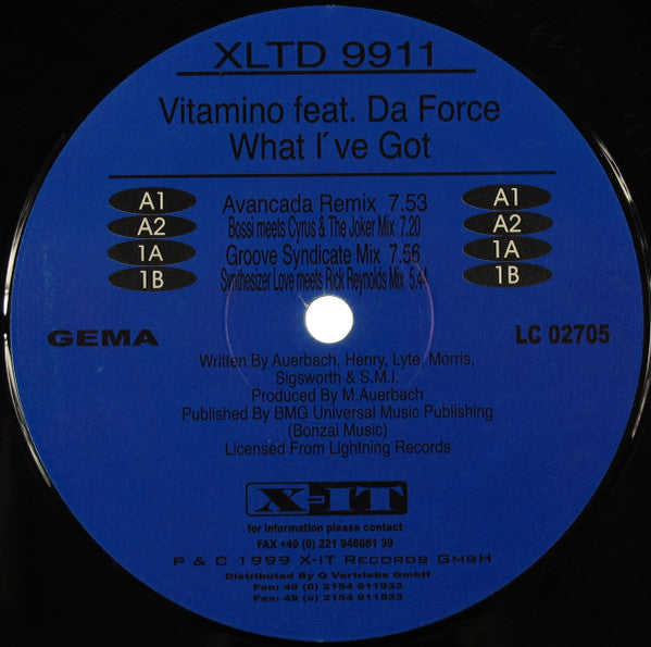 Vitamino Feat. Ricardo Da Force : What I've Got (12")