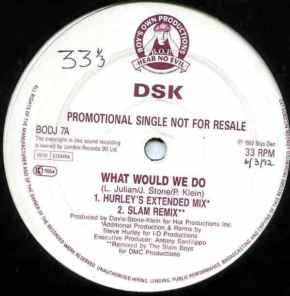 DSK : What Would We Do (12", Single, Promo)