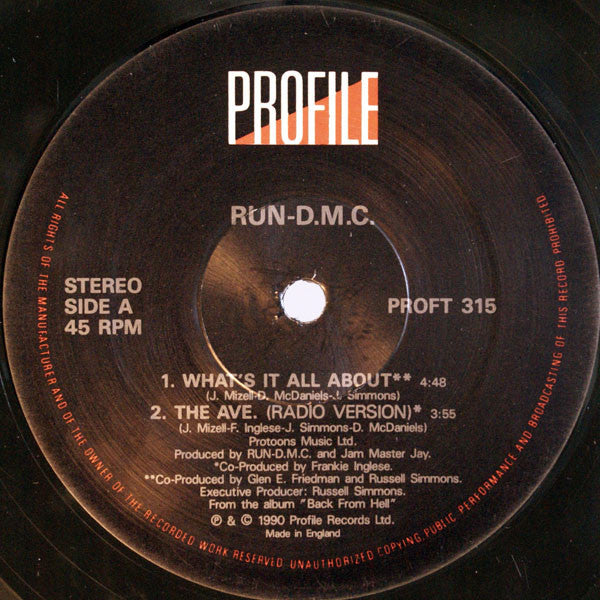 Run-DMC : What's It All About / The Ave. (12")