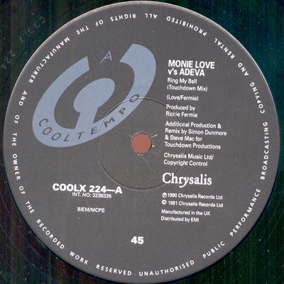 Monie Love Vs Adeva : Ring My Bell (12", Single)