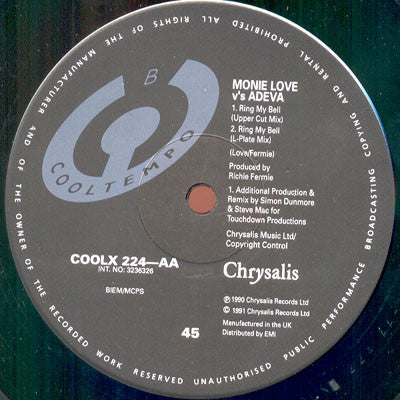 Monie Love Vs Adeva : Ring My Bell (12", Single)