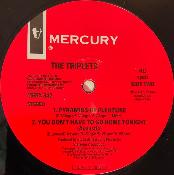 The Triplets (2) : You Don't Have To Go Home Tonight (12")