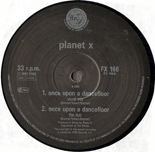 Planet X : Once Upon A Dancefloor (12")