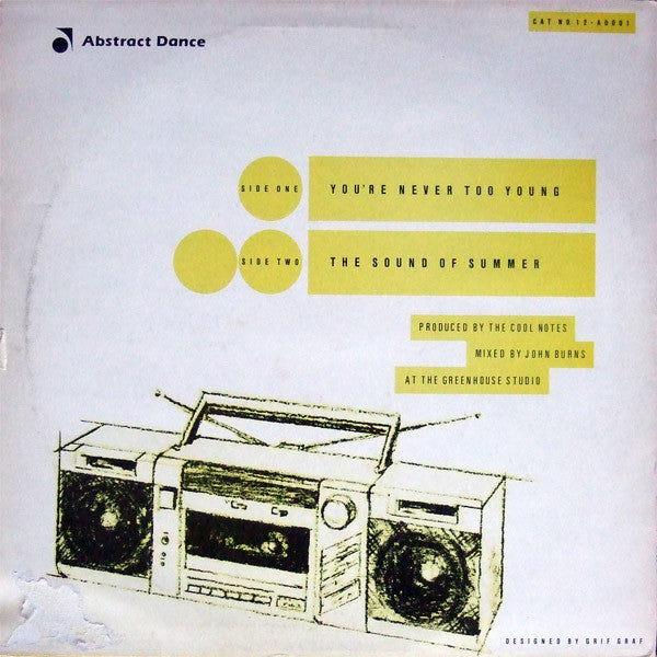 The Cool Notes : You're Never Too Young b/w The Sound Of Summer (12", Single)