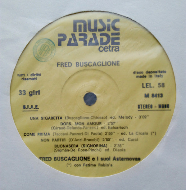 Fred Buscaglione : Fred Buscaglione (LP, Comp)