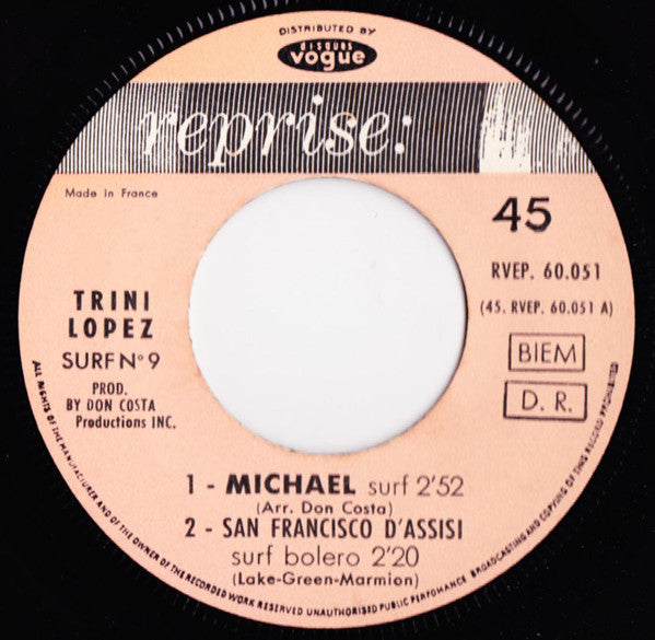 Trini Lopez : Surf N° 9 (7", EP)