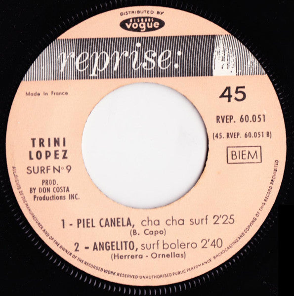 Trini Lopez : Surf N° 9 (7", EP)