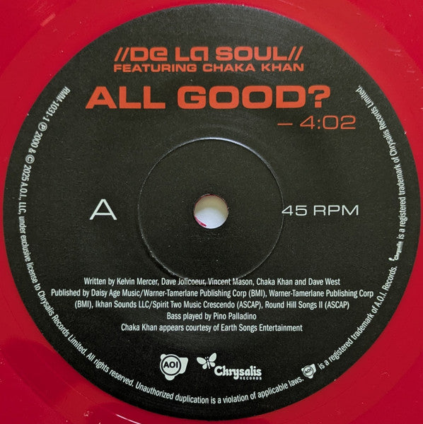 De La Soul : All Good?/Oooh. (7", Single, Red)