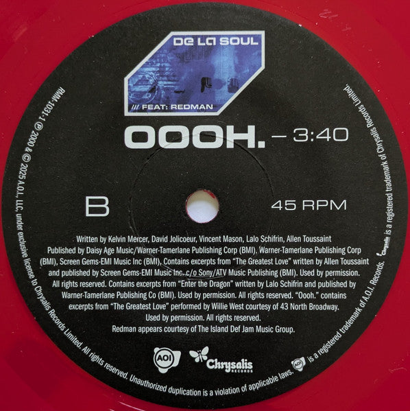 De La Soul : All Good?/Oooh. (7", Single, Red)