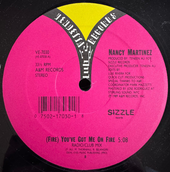 Nancy Martinez : (Fire) You've Got Me On Fire (12", Ele)