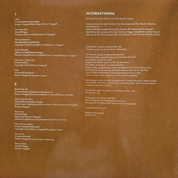 Saint Etienne : International (LP, Album, Ora)