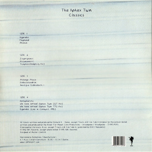 Aphex Twin : Classics (2xLP, Comp, RE, RM)