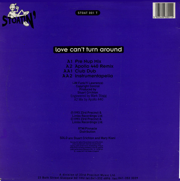 Solo : Love Can't Turn Around (12", Single)