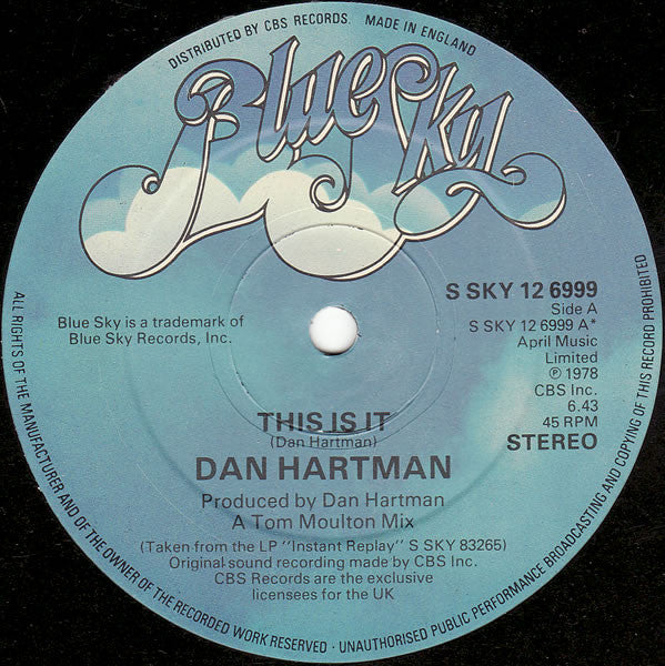 Dan Hartman : This Is It / Countdown (12", Ltd)
