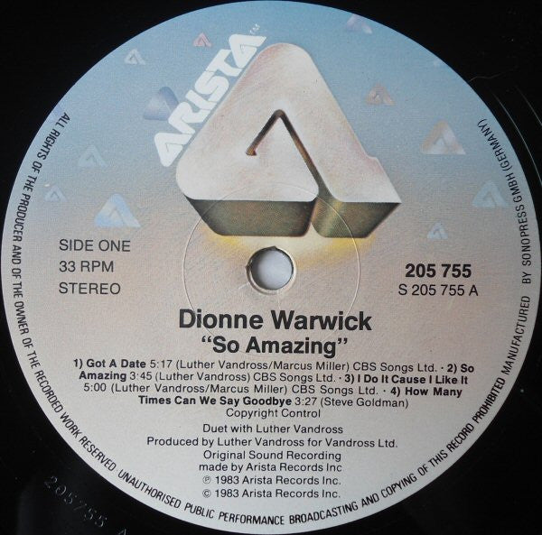 Dionne Warwick : So Amazing (LP, Album)