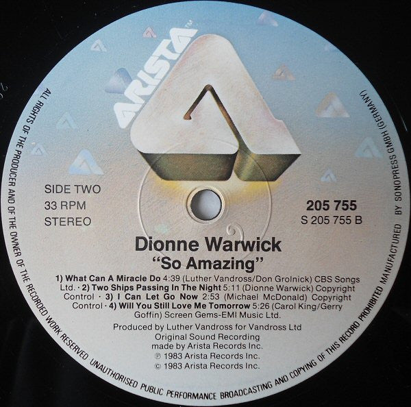 Dionne Warwick : So Amazing (LP, Album)
